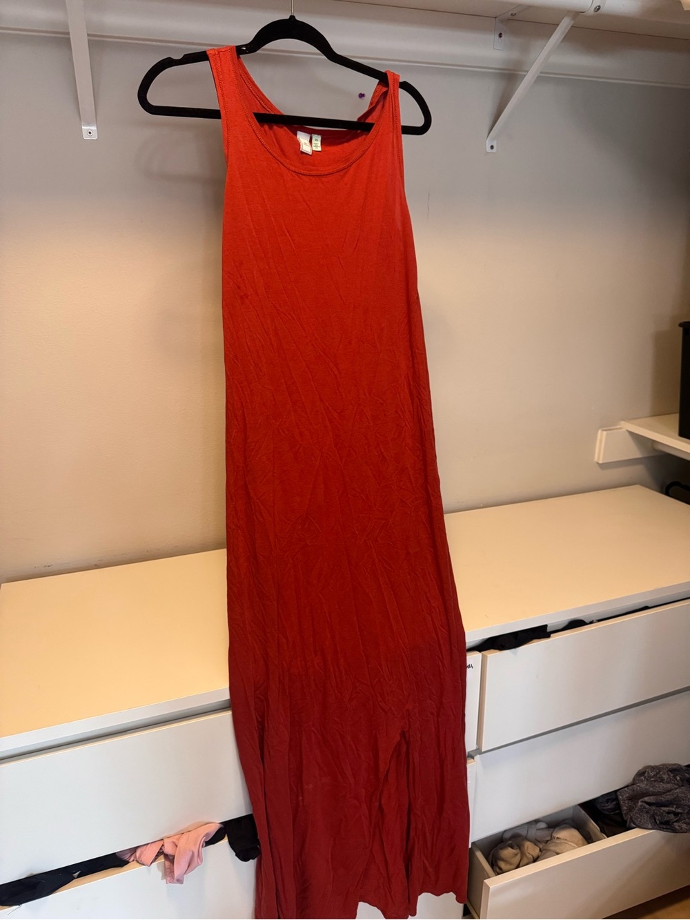 Women’s Red / Orange Sleeveless Maxi Dress - Unbranded